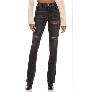 FRAME Le Mini Boot Jeans Pepperdine‎ Slash Black Distressed Bootcut Denim 27